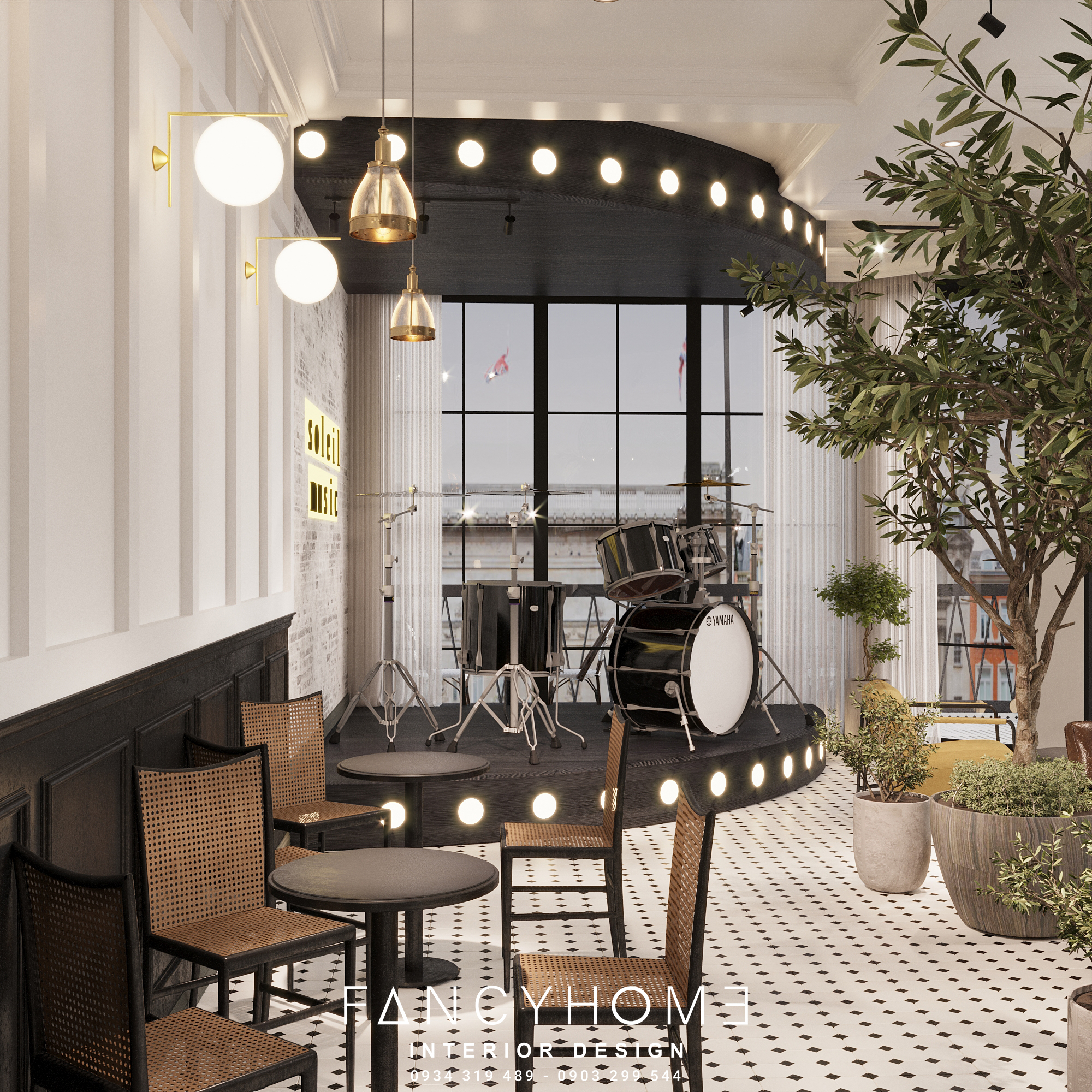 Thiết kế nội thất quán Cafe Soleil