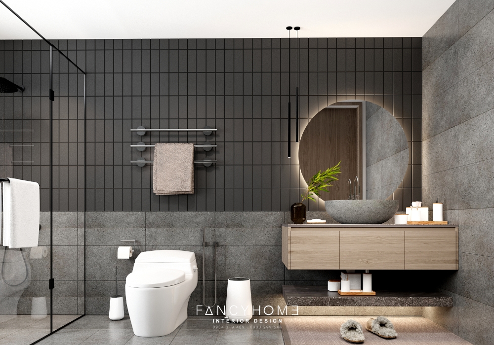 Thiết kế nội thất biệt thự nhà chị Lành: Thiết kế phòng tắm hiện đại, tiện nghi