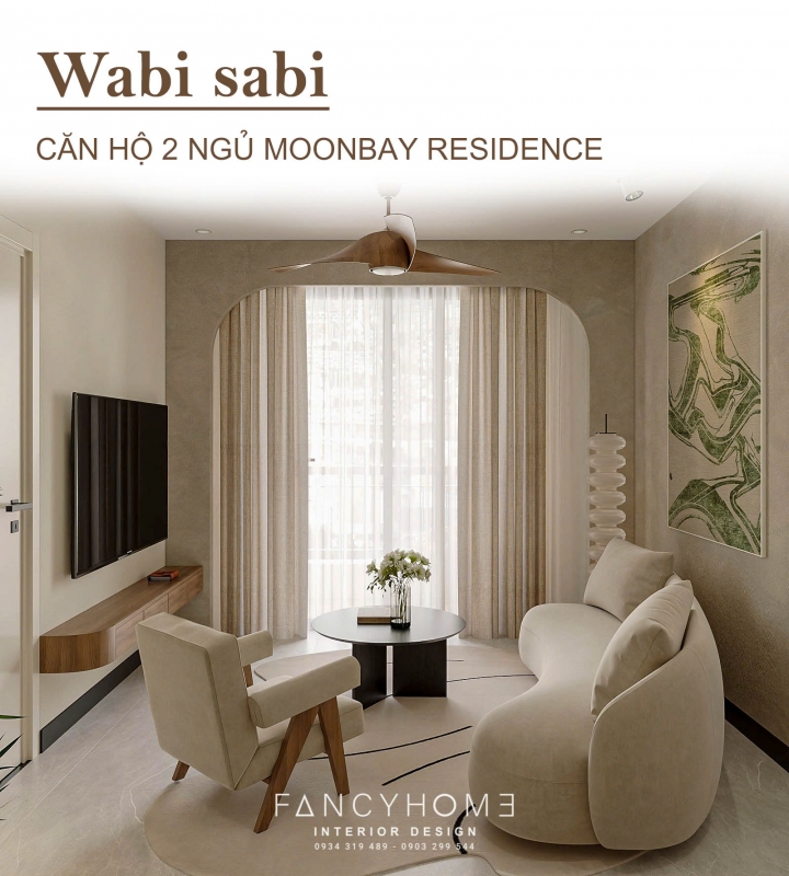 Thiết kế căn hộ NOXH Moonbay Residence phong cách Wabisabi